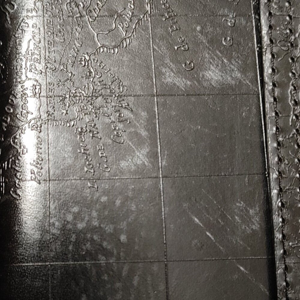 Patricia Nash double zipper wallet in embossed map print - Picture 2 of 10
